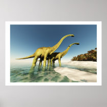 diplodocus, dinosaur, gigantic, carnivorous, herbivorous, reptile, lizard, large, extinct, triassic, extinction, vertebrate, animal, organism, jurassic, fossil, terrible, islands, Poster with custom graphic design