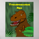 Dinosaurio asustadizo del dibujo animado de Rex de Posters