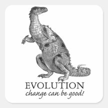 Dinosaurio de la evolución colcomanias cuadradas personalizadas