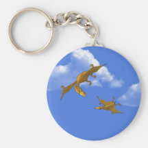 Dinosaurio de la madre que da lecciones del vuelo llaveros personalizados