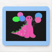 Dinosaurio rosado con los globos tapetes de raton