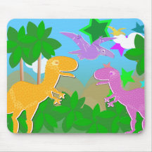 Dinosaurios lindos Mousepad de la selva del dibujo