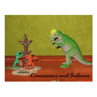Dinosaurs and Indians Postcard
