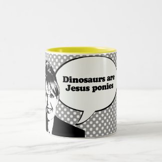 Dinosaurs are Jesus ponies Two-Tone Coffee Mug