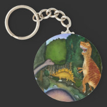 Dinosaurs at Creek keychains
