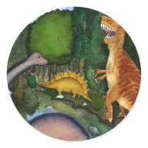 Dinosaurs at Creek Sticker