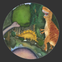 Dinosaurs at Creek stickers