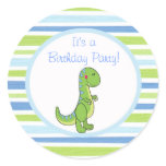 dinosaurs birthday party sticker cute fun blue