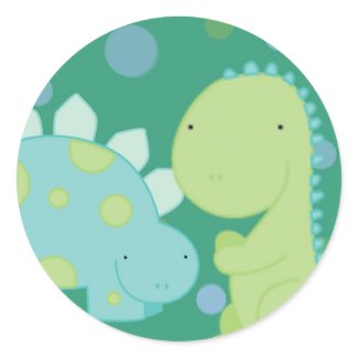 dinosaurs, blue and green ,sticker, cute, spots sticker