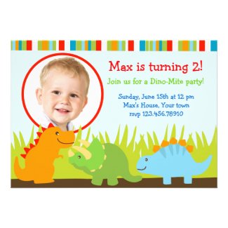 Dinosaur Birthday Party on Dinosaur Birthday Party Personalized Invitations   Cute Personalized