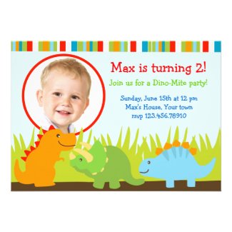 Dinosaurs Dino Photo Birthday Party Invitations