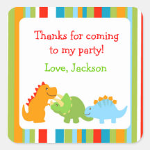 Dinosaurs Favor Stickers Seals Labels