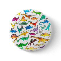 'Dinosaurs for Beginners' Button Badge