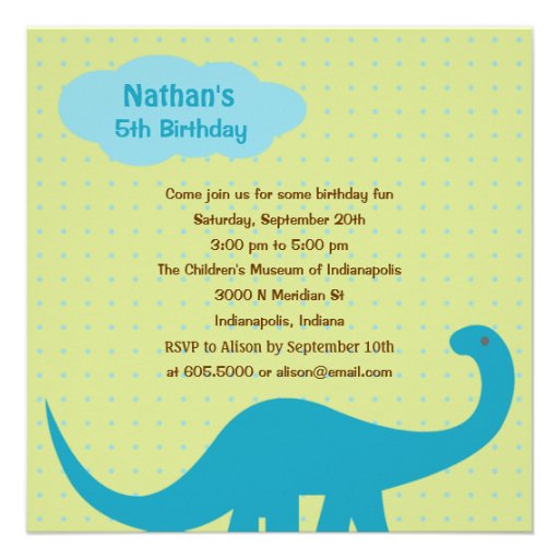 Dinosaurs Fun Birthday Party Invitation