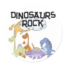 Dinosaurs Rock Tshirts and Gifts Round Sticker