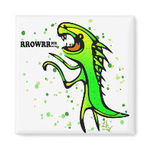 Dinosaurs say RRROWRRR! magnets