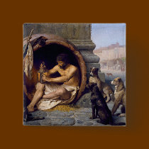 Diogenes Surrounded by Dogs - by Jean Leon Gerome buttons
