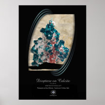 DIOPTASE ON CALCITE POSTERS
