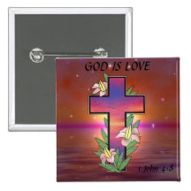DIOS ES AMOR… Botón RELIGIOSO Pins