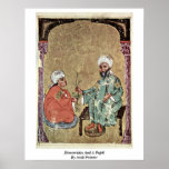 Dioscorides And A Pupil By Arab Painter Poster