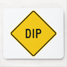 Dip Highway Warning Sign Mouse Mats