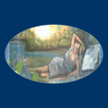 dipinto originale ragazza sul mare stickers