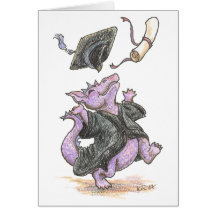 "Diploma Dragon" Greeting and Note Cards
