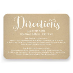Directions Card | Kraft Brown