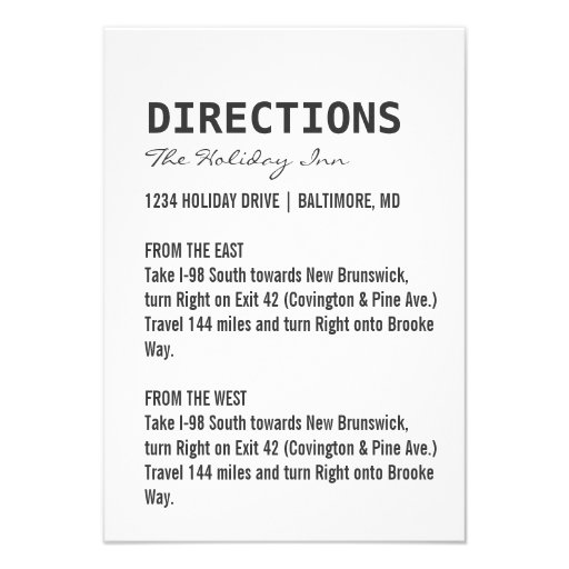 Directions Card | We