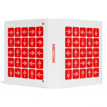 Directions - Red on White (1.5in) binders by artberry Directions - Red on White (1.5in) binders
