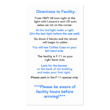 Directions to Facility in Okinawa Business Card Template
