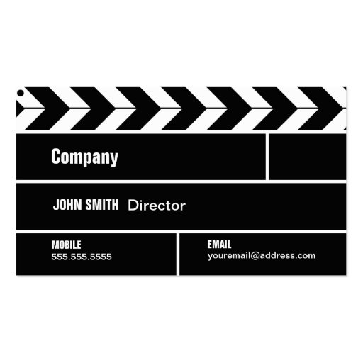Director Clapperboard Film Movie Business Card (front side)