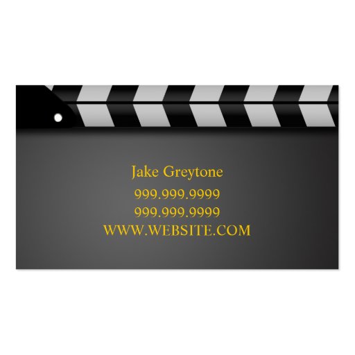 Director Clapperboard Film Movies Producer Act Business Card Templates (back side)