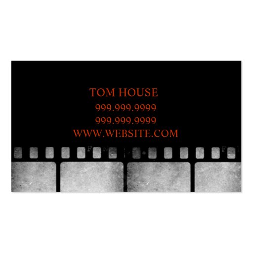 Director Clapperboard Film Movies Producer Act Business Cards (back side)