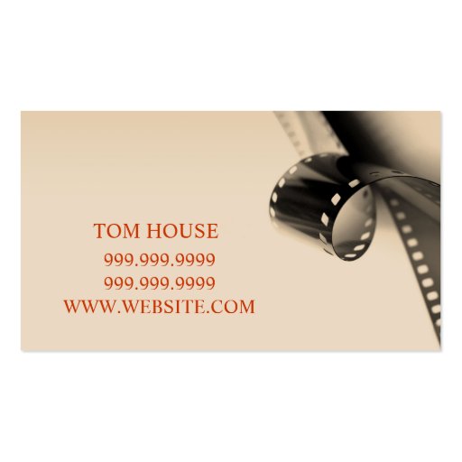 Director Film Movies Producer Production Business Card Template (back side)