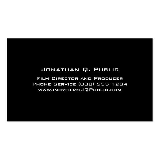 Director Producer Business Card Template (back side)