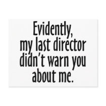 Director Warning Post Card