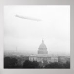 Dirigible Over D.C., 1920s Poster