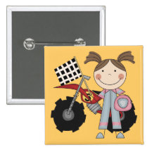 Dirt Bike - Girl T-shirts and Gifts Pinback Button