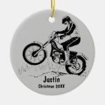 Dirt Bike Rider Ornament (silver gray)