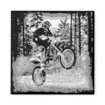 Dirt bike wheeling in the woods magnets