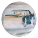 plate, dirt, demon, art, nascar, racing, fan,