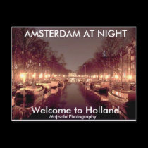 Dirty 3Tall Boxes Postcard - AMSTERDAM AT NIGHT 