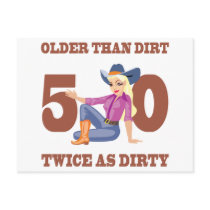 Dirty 50th Birthday Gag Gift Post Cards