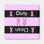 Dirty clean breast cancer dishwasher magnet magnets