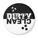 dishwasher, magnet, refrigerator, dirty clean,