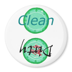 Dirty Clean Dishwasher magnets, green plates zazzle_magnet