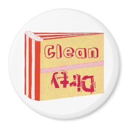 Dirty Clean Dishwasher magnets, Red White Cake zazzle_magnet