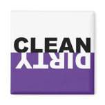 Dirty Clean Dishwasher Purple Magnet