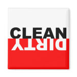 Dirty Clean Dishwasher Red Magnet